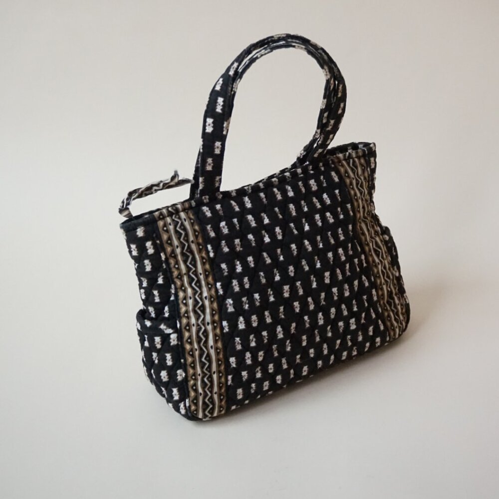 Vintage Vera Bradley Black and Brown Structured Shoulder Bag